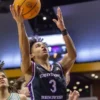UCA Bears guard Brayden Fagbemi drives for a layup against Stetson