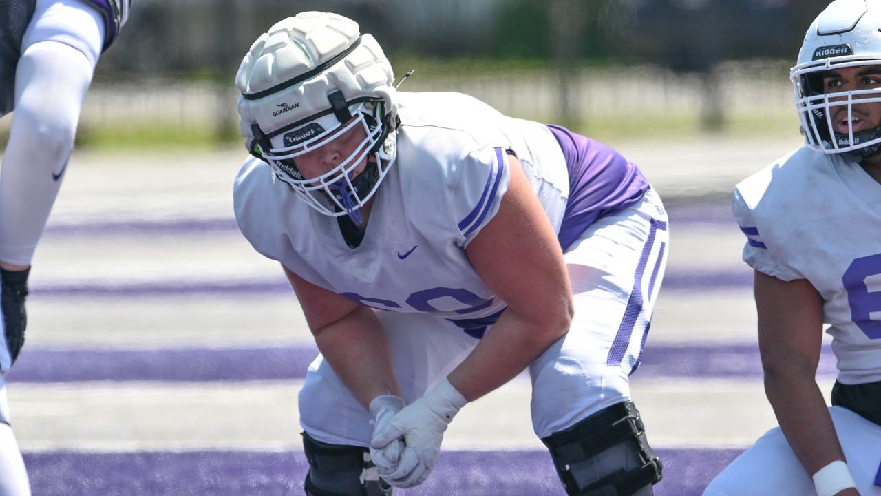 UCA offensive lineman Joey Dickson during the Bears football spring game