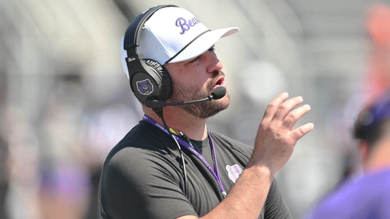 UCA coach Nathan Brown during the Bears football spring game