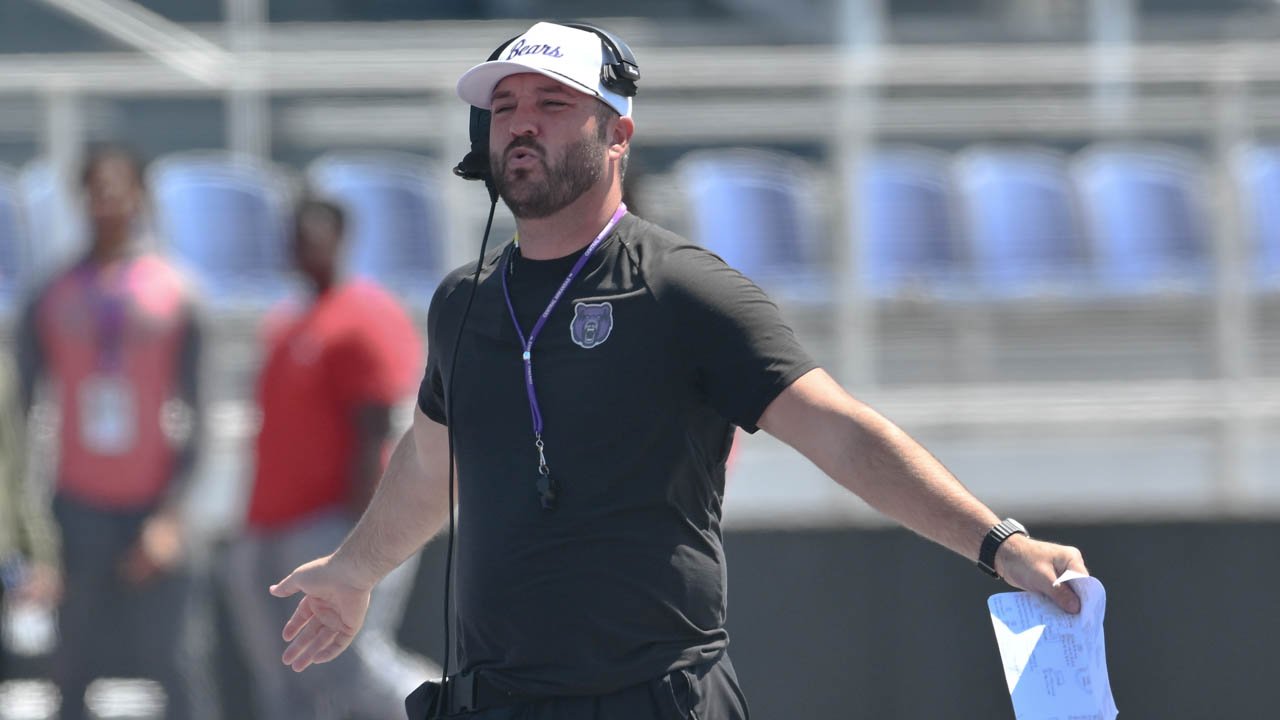 UCA coach Nathan Brown during the Bears football spring game