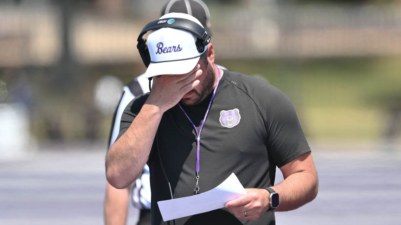 UCA coach Nathan Brown during the Bears football spring game